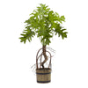 Nearly Natural 6858 27" Artificial Green Split Philo Plant with Bucket Planter