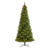 Nearly Natural 10` White Mountain Pine Artificial Christmas Tree with 850 Clear LED Lights and Pine Cones