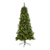 Nearly Natural T3318 6’ Artificial Christmas Tree with Berries and 150 Lights and 359 Bendable Branches