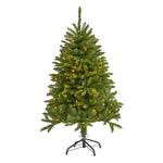 Nearly Natural 4` Sierra Spruce ``Natural Look`` Artificial Christmas Tree with 150 Clear LED Lights