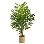 Nearly Natural T2990 8’ King Palm Artificial Tree in Cotton Woven Planters