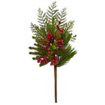 Nearly Natural 26`` Mixed Pine, Pinecone and Berry Artificial Plant (Set of 3)