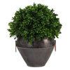 Nearly Natural 11``Boxwood Topiary Artificial Plant in Metal Bowl UV Resistant (Indoor/Outdoor)