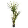 Nearly Natural 6344 76" Artificial Green Yucca Plant in Black Pot