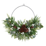 Nearly Natural W1269 28`` Christmas Pine, Eucalyptus Metal Artificial Wreath