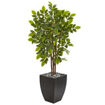 Nearly Natural 9533 57" Artificial Green River Birch Tree in Black Planter