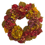 Nearly Natural 4176 24" Fall Hydrangea Wreath
