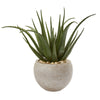 Nearly Natural 9788 25" Artificial Green Aloe Plant in Sand Colored Planter