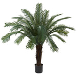 Nearly Natural 6770 5' Artificial Green Cycas Tree in Black Planter, UV Resistant (Indoor/Outdoor)