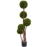 Nearly Natural 5428 4' Artificial Green Boxwood Topiary, UV Resistant (Indoor/Outdoor)