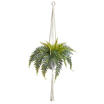 Nearly Natural P1805 25” Fern Hanging Artificial Plant in Decorative Basket