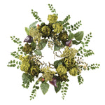 Nearly Natural 20`` Artichoke Floral Wreath