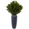 Nearly Natural 6994 4' Artificial Green Cedar in Cylinder Planter (Indoor/Outdoor)