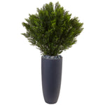 Nearly Natural 6994 4' Artificial Green Cedar in Cylinder Planter (Indoor/Outdoor)