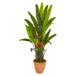 Nearly Natural 9588 56" Artificial Green Bird of Paradise Plant in Terra-Cotta Planter