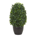 Nearly Natural 4355 13" Artificial Green Boxwood Topiary Plant, UV Resistant (Indoor/Outdoor)