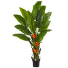 Nearly Natural 5596 8' Artificial Green Flowering Travelers Palm Tree