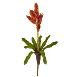 Nearly Natural 2216-S3 23" Artificial Green & Red Tropical Bromeliad Flower, Set of 3