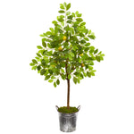 Nearly Natural 9560 54" Artificial Green Lemon Tree in Vintage Metal Bucket