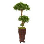 Nearly Natural 9237 4' Artificial Green Bonsai Styled Podocarpus Tree in Decorative Planter