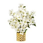 Nearly Natural 22`` Dogwood Artificial Arrangement in Gold Vase