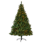 Nearly Natural 7` Northern Rocky Spruce Artificial Christmas Tree with 400 Clear Lights and 1330 Bendable Branches