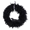 Nearly Natural W1201 30`` Halloween Raven Feather Wreath