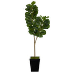 Nearly Natural T2501 6 `` Fiddle leaf Fig Artificial Tree in Black Metal Planter