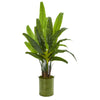 Nearly Natural 9267 5' Artificial Green Travelers Palm Tree in Metal Planter