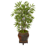 Nearly Natural T1096 50" Artificial Green Bamboo Tree in Decorative Planter