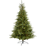 Nearly Natural 8`North Carolina Spruce Artificial Christmas Tree with 650 Clear Lights and 1303 Bendable Branches