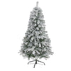 Nearly Natural 5` Flocked Rock Springs Spruce Artificial Christmas Tree