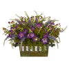 Nearly Natural 1582 Morning Glory Artificial Arrangement in Decorative Planter, Purple