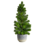 Nearly Natural T3376 22`` Christmas Pine Artificial Tree in Decorative Planter