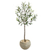 Nearly Natural T2550 50`` Olive Artificial Tree in Sand Colored Planter