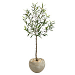 Nearly Natural T2550 50`` Olive Artificial Tree in Sand Colored Planter