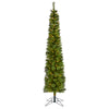 Nearly Natural 7` Green Pencil Artificial Christmas Tree with 150 Clear (Multifunction) LED Lights and 338 Bendable Branches