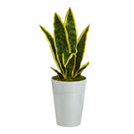 Nearly Natural P1590 18” Sansevieria Artificial Plant in White Planters