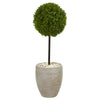 Nearly Natural 5700 3' Artificial Green Boxwood Ball Topiary Tree in Oval Planter, UV Resistant (Indoor/Outdoor)