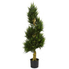 Nearly Natural 5525 4.5' Artificial Green Spiral Cypress Tree, UV Resistant (Indoor/Outdoor)