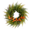 Nearly Natural 23``Assorted Fern and Mini Heliconia Artificial Wreath