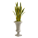 Nearly Natural 9075 3' Artificial Green Sansevieria Plant in Urn