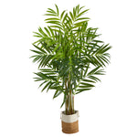 Nearly Natural T2991 8’ King Palm with 12 Bendable Branches and Cotton Planters