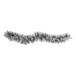 Nearly Natural W1309 6` Flocked Artificial Christmas Garland with Pine Cones