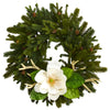 Nearly Natural 22``Pine, Pinecone, Magnolia and Antler Artificial Wreath