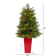 Nearly Natural T2290 3.5’ Artificial Christmas Tree with 50 Clear Lights