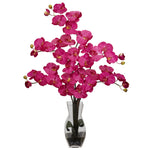 Nearly Natural Phalaenopsis w/Vase Silk Flower Arrangement