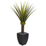 Nearly Natural 8128 5' Artificial Green Agave Plant in Black Planter