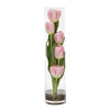 Nearly Natural Tulips Artificial Arrangement in Cylinder Vase