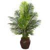 Nearly Natural 5684 4.5' Artificial Greeen Paradise Palm Tree in Decorative Planter